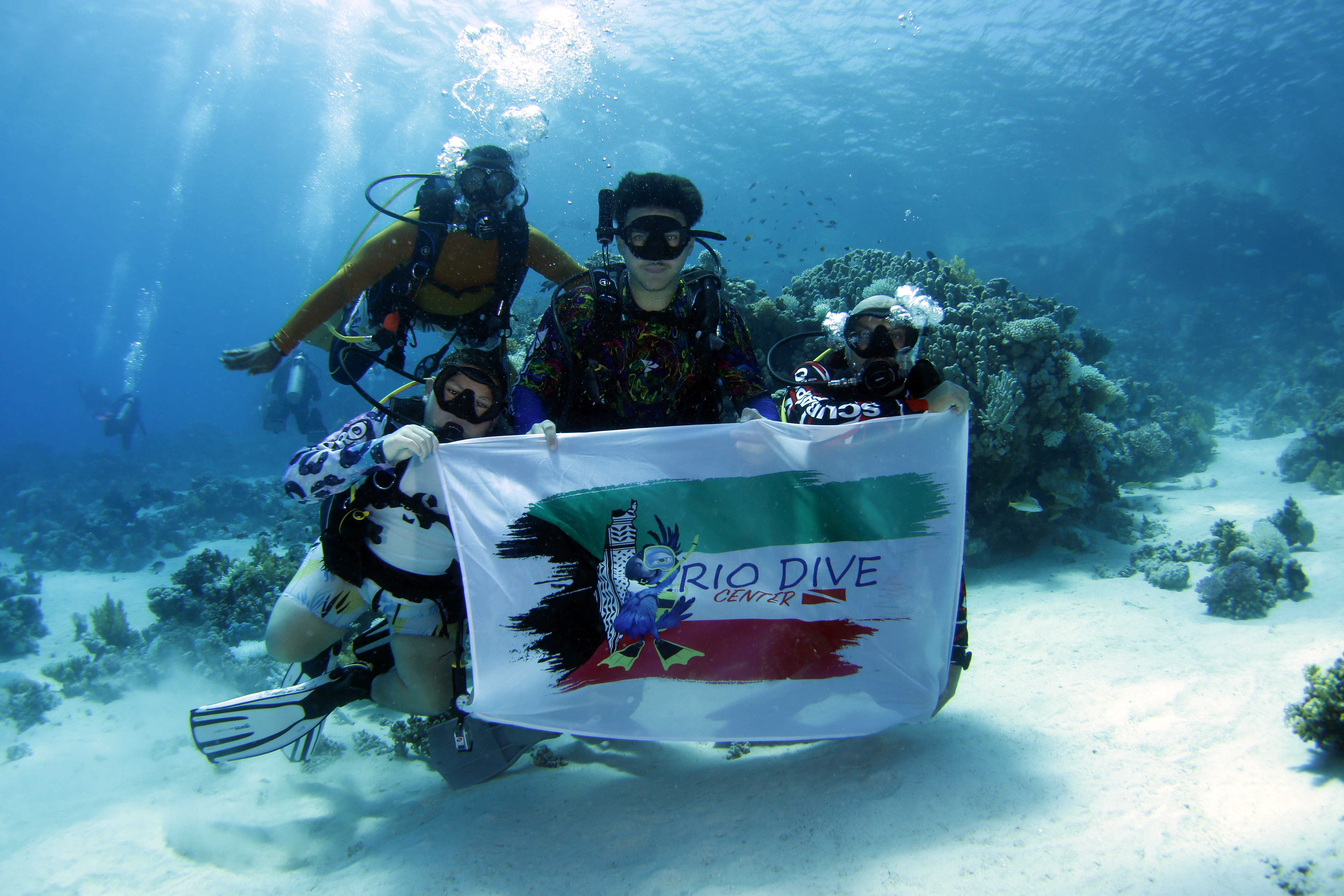 Underwater diving scene